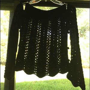 Vintage DOLCE & GABBANA BLACK WOOL CROCHET SWEATER